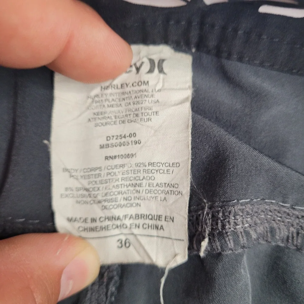 Hurley Phantom Mens Board Shorts Size 36 Gray Recycled Swim Trunks D7254-00